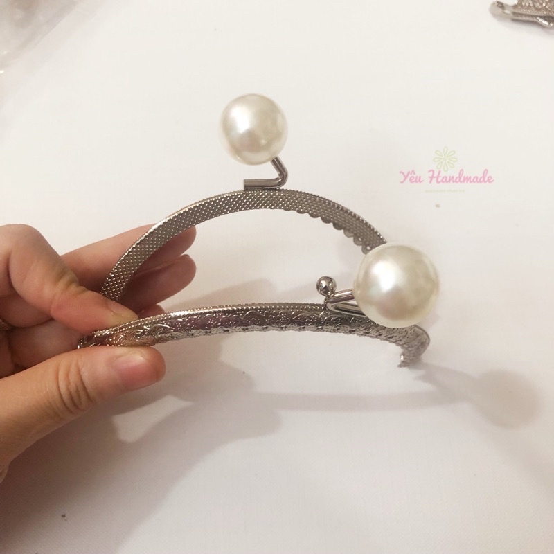 (Có sẵn) Khung túi ví ngọc châu 10.5cm