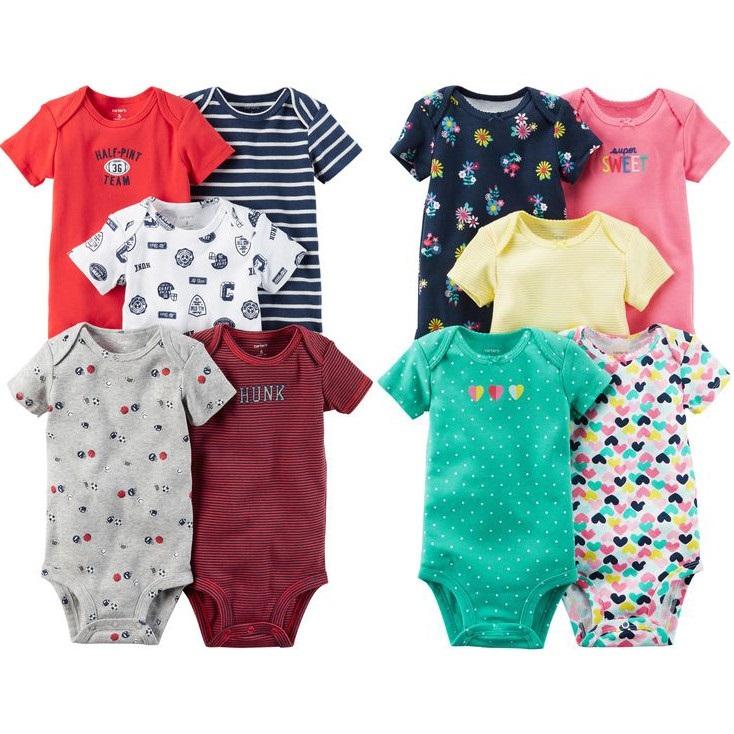 Set 5 body cộc tay bé trai, bé gái (body chip cộc tay)