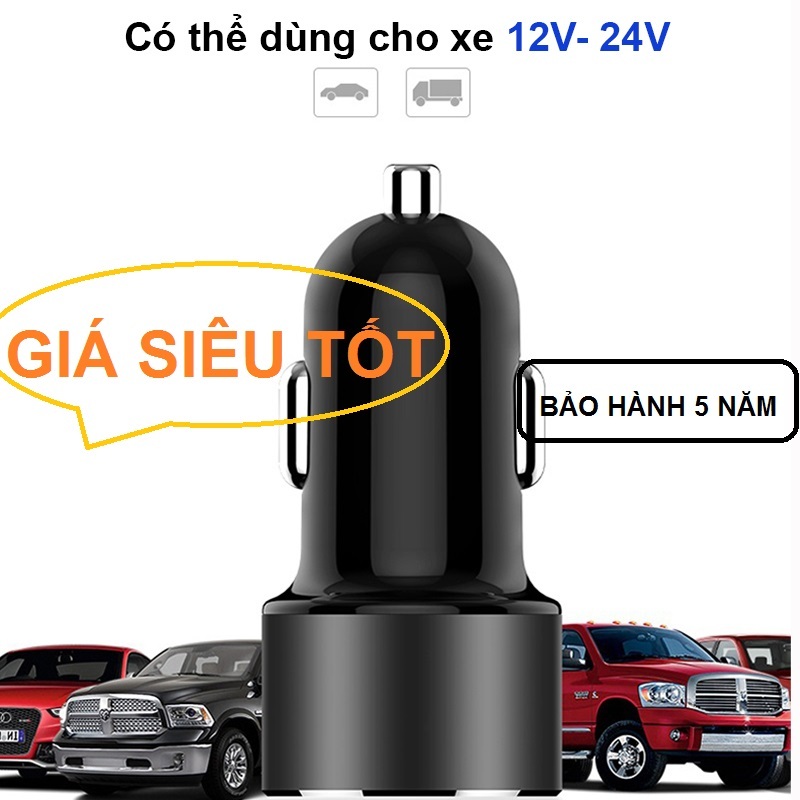 Tẩu sạc oto, tau sac xe, tẩu sạc USB, cốc sạc, dock sạc, tẩu sạc, củ sạc đa năng cho xe hơi, xe ôtô 2 cổng USB Không có đèn LED - APPLE CAT