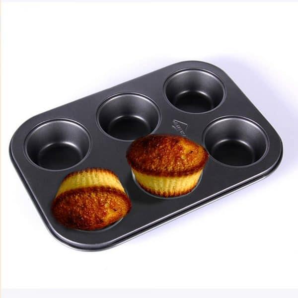 ( CHỐNG DÍNH ) KHUÔN THÉP CACBON NƯỚNG BÁNH MUFFIN CUPCAKE VÀ NHIỀU LOẠI BÁNH KHÁC 6 Ô CAO CẤP