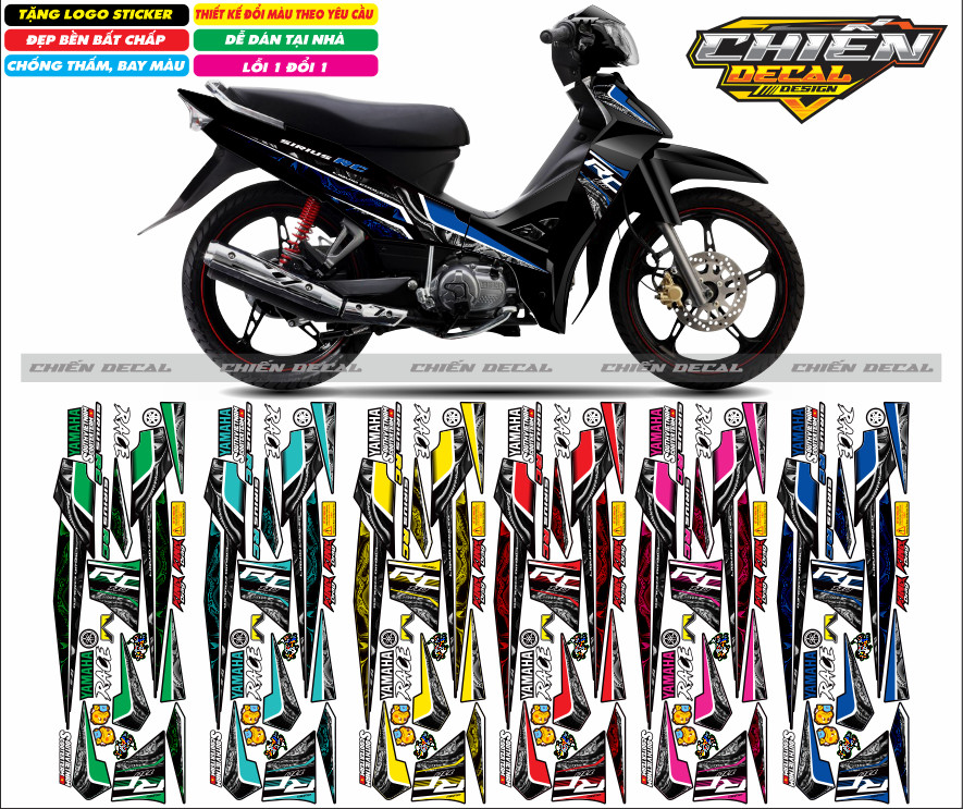 Tem rời sirius 110cc 50cc RC mẫu mới 2023 nhiều mẫu lựa chọn