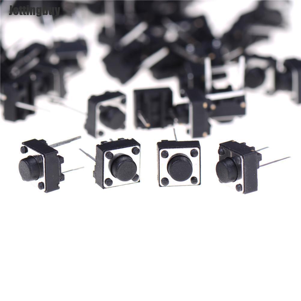 Jettingbuy 100pcs 2pins Tactile Push Button Switch Tact Switch 6X6X5mm Momentary