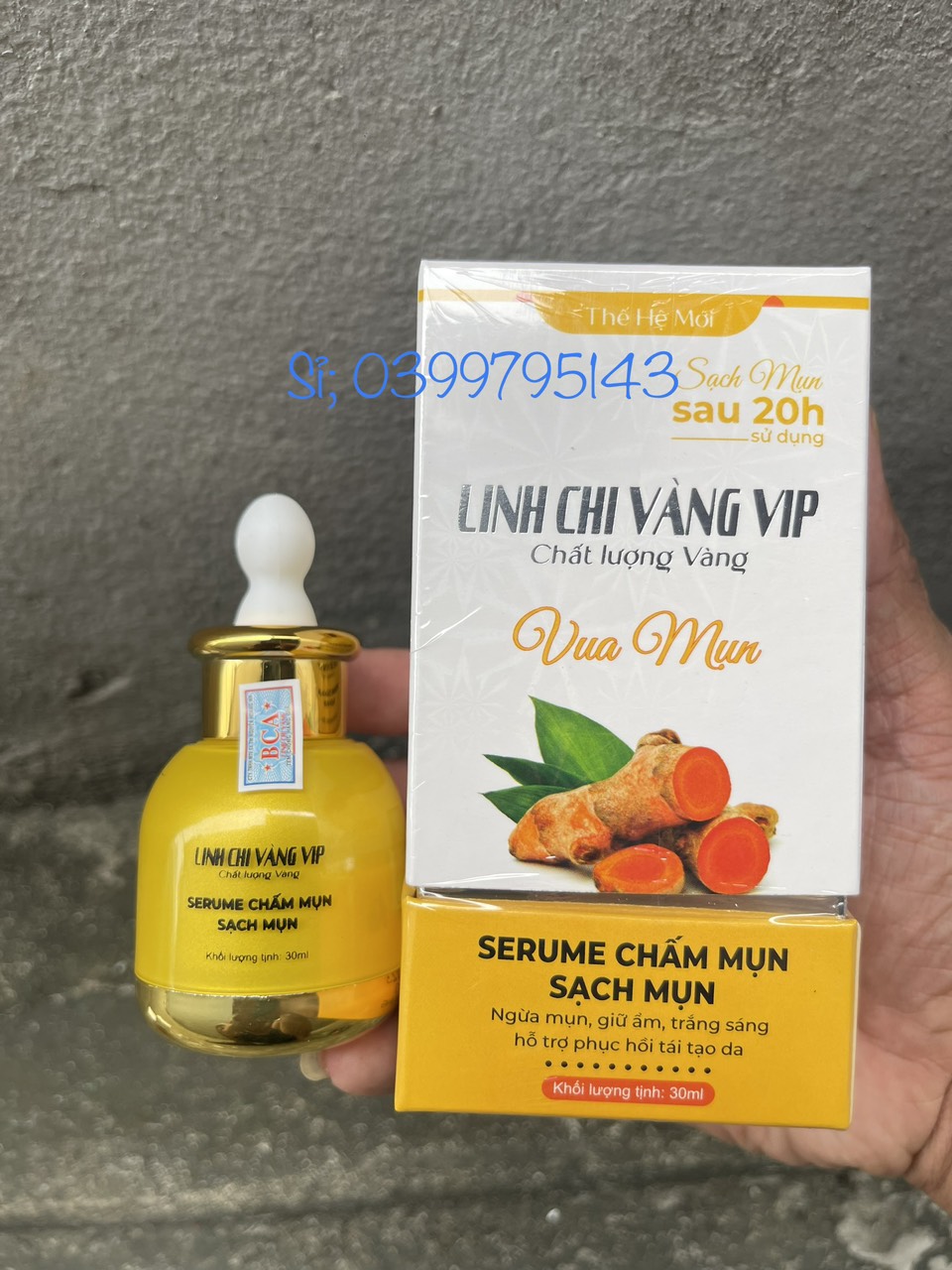 Serum chấm mụn 20h linh chi vàng vip thế hệ mới 30ml