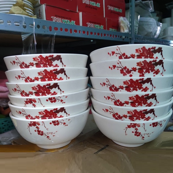 Bộ 06 chén sứ hoa đào - chén sứ hoa đào