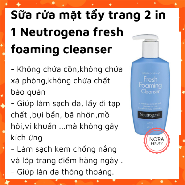 [HCM][HÀNG MỸ] Sữa rửa mặt tẩy trang Neutrogena fresh foaming cleanser