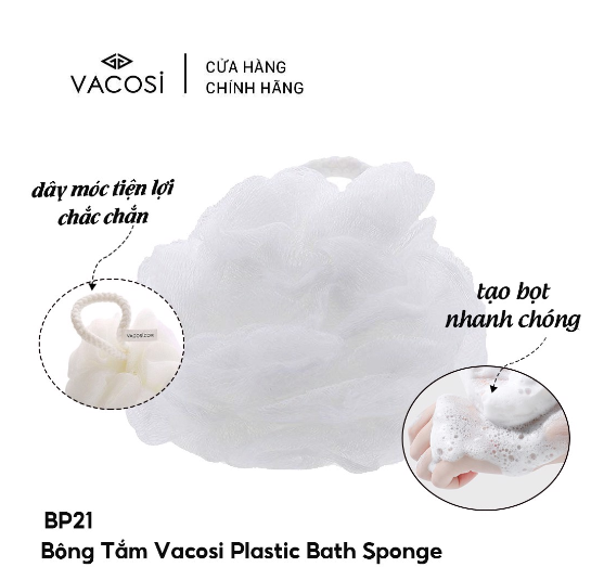 Bông Tắm Tạo Bọt Vacosi Plastic Bath Sponge - BP21