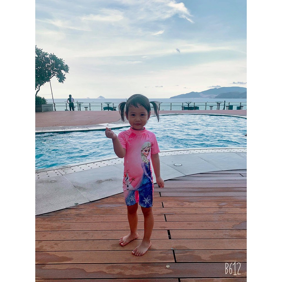 Bộ đồ bơi tắm mưa bé gái liền thân từ nhí đến size đại đồ bơi bé gái  D18_ĐỒ BƠI ELSA