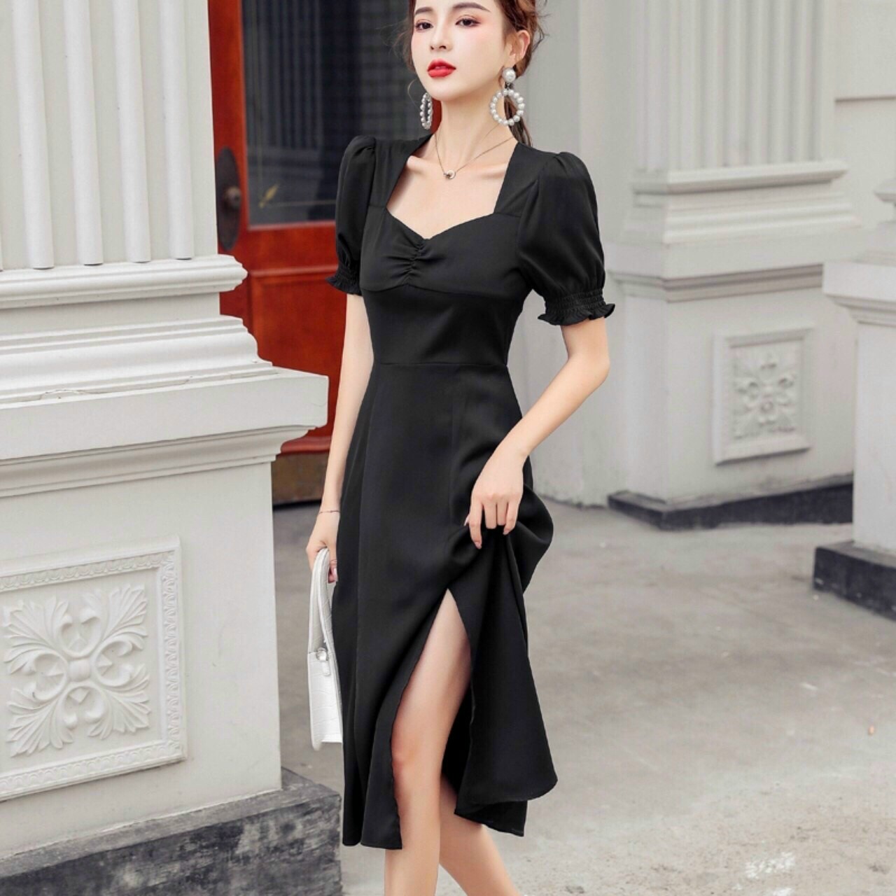 [HCM]Đầm Tay bồng Nhúm Ngực