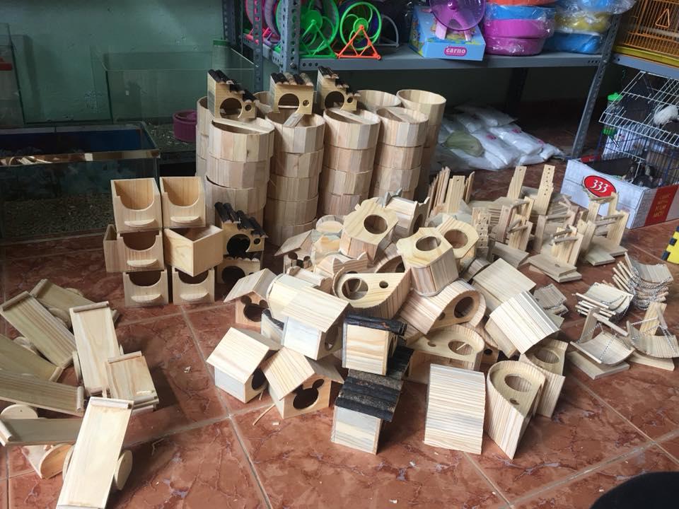 [HCM]Nhà Ngủ GỖ Thông mini cho hamster hoặc trưng bày .