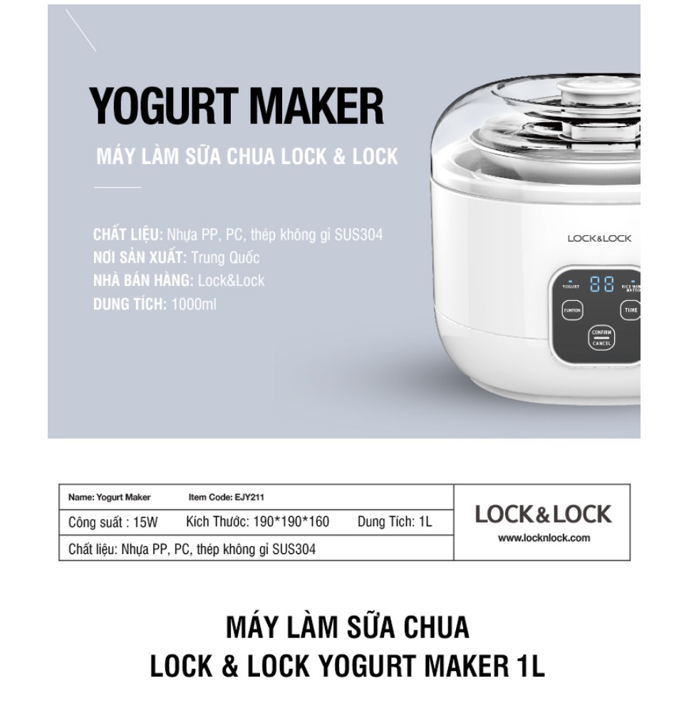 Máy làm sữa chua LOCK&LOCK - EJY211
