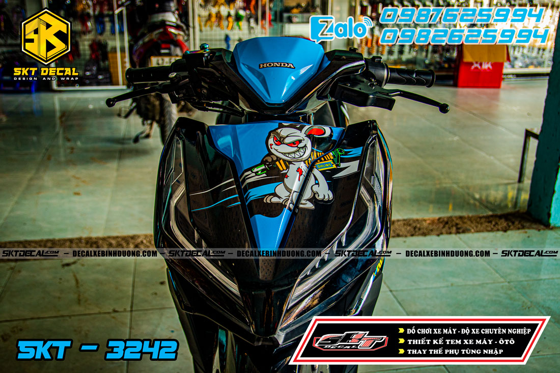 tem trùm vario đen xanh thỏ ohlin