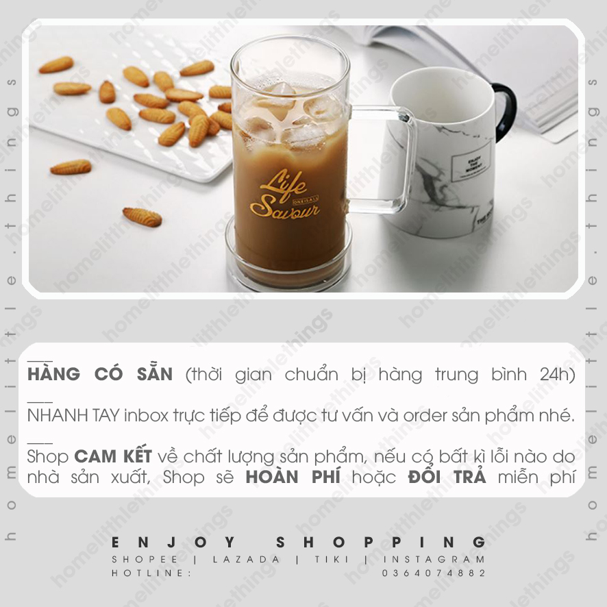 [HCM]Ly thủy tinh in chữ có nắp đậy