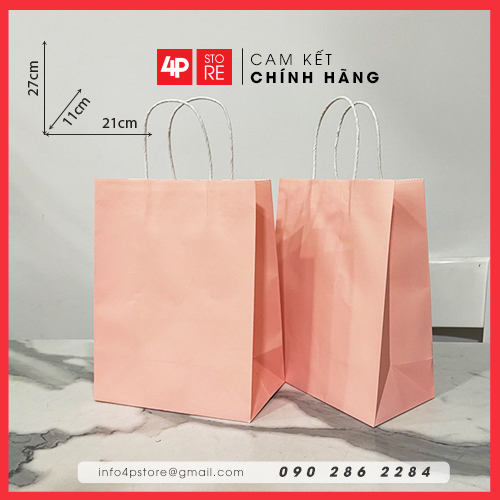 01 TÚI KRAFT HỒNG 120GSM - NHIỀU SIZE