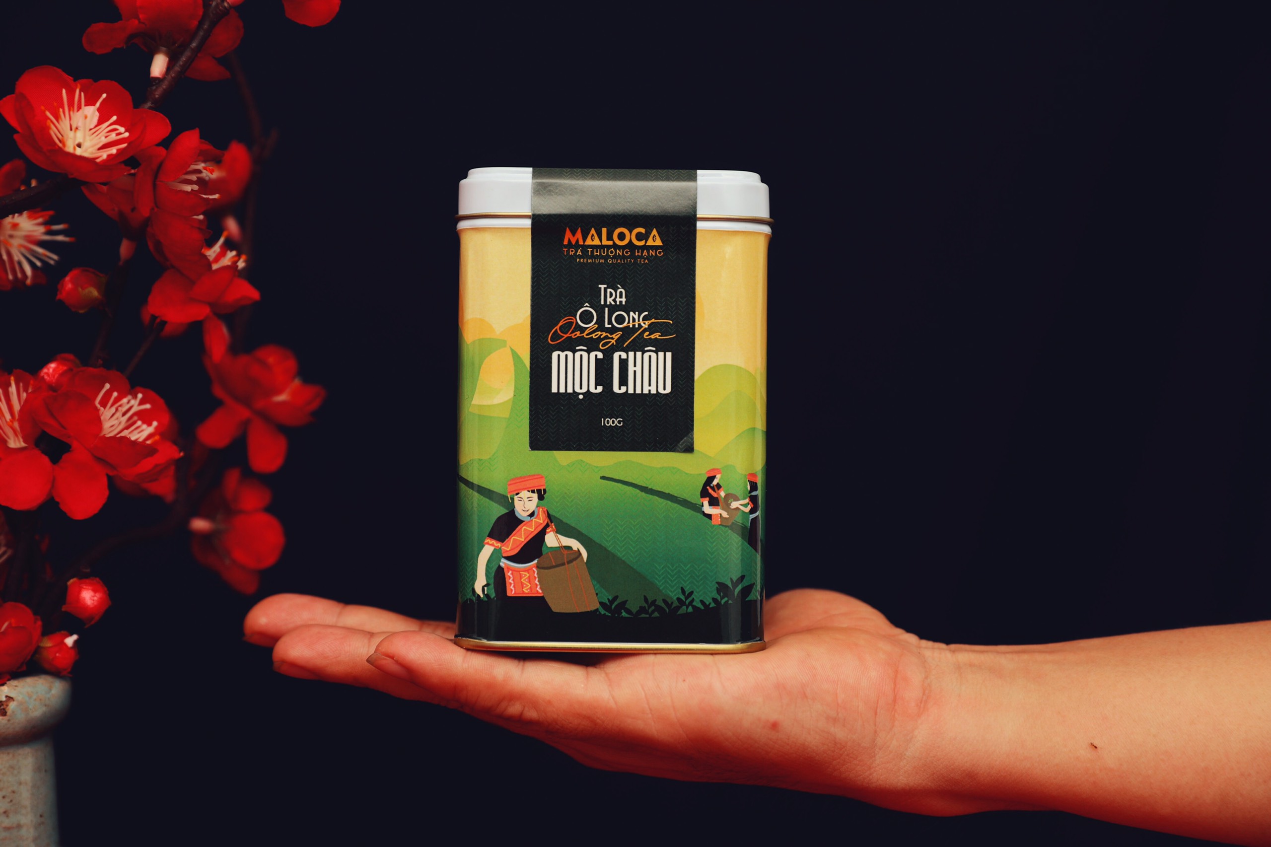 [MUA 1 TẶNG 1] Trà Ô Long Mộc Châu Maloca - Hộp 100Gr - Foodmap