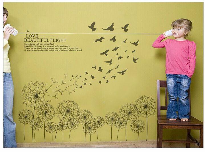 Decal dán tường mẫu hoa   bồ công anh