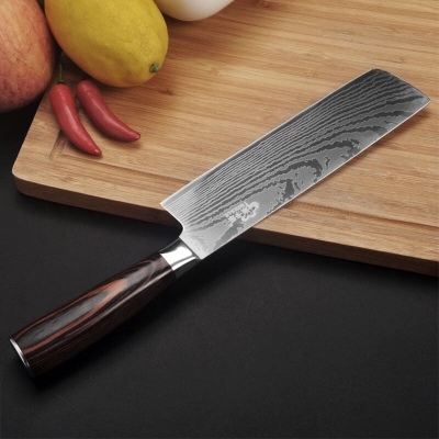 Dao - dao bếp - dao bếp nhật bản usuba thép damascus mã pdt125 độc 69968