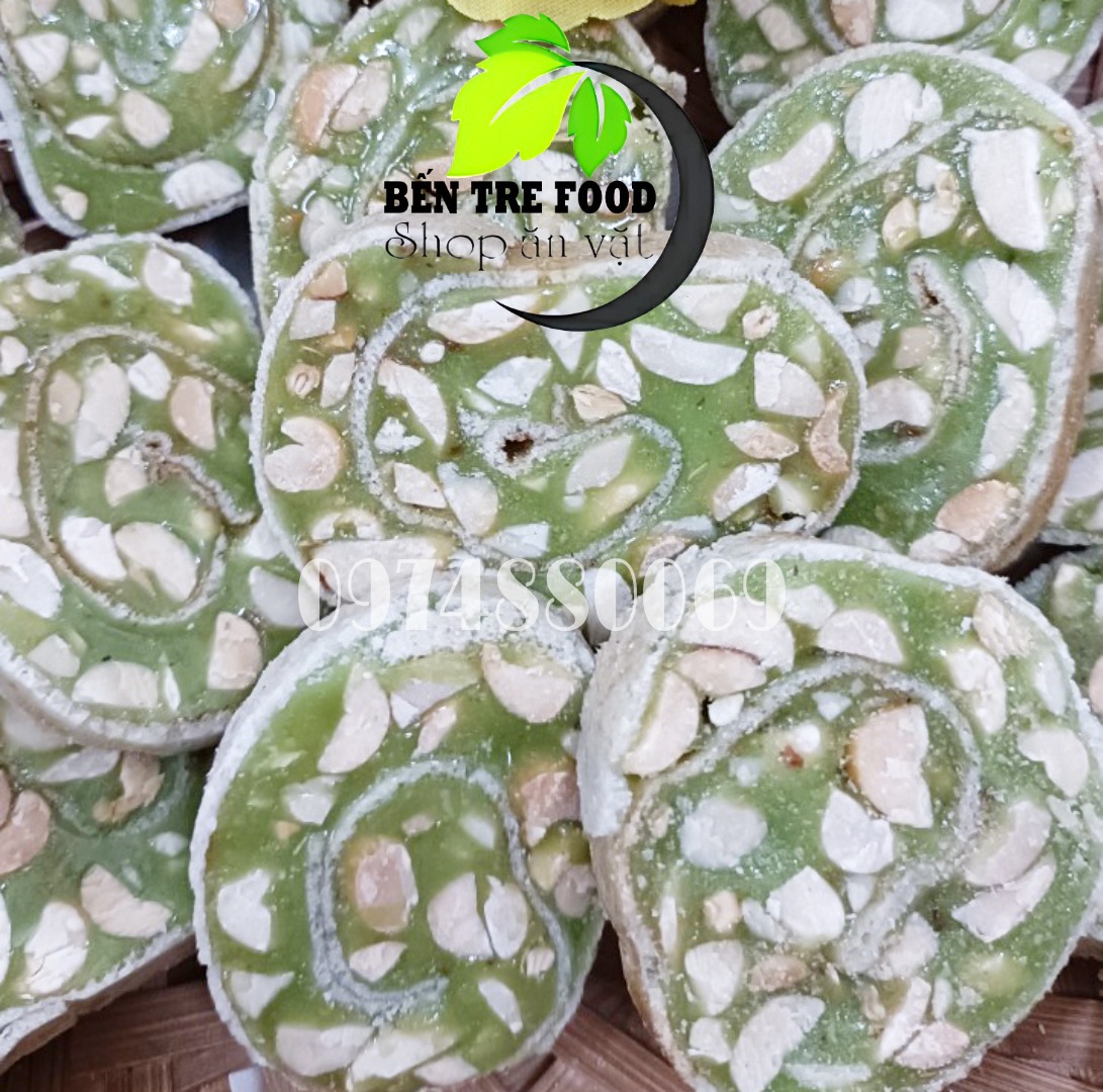 (FREESHIP)1kg Kẹo dừa dứa cuộn đậu phộng Bến Tre