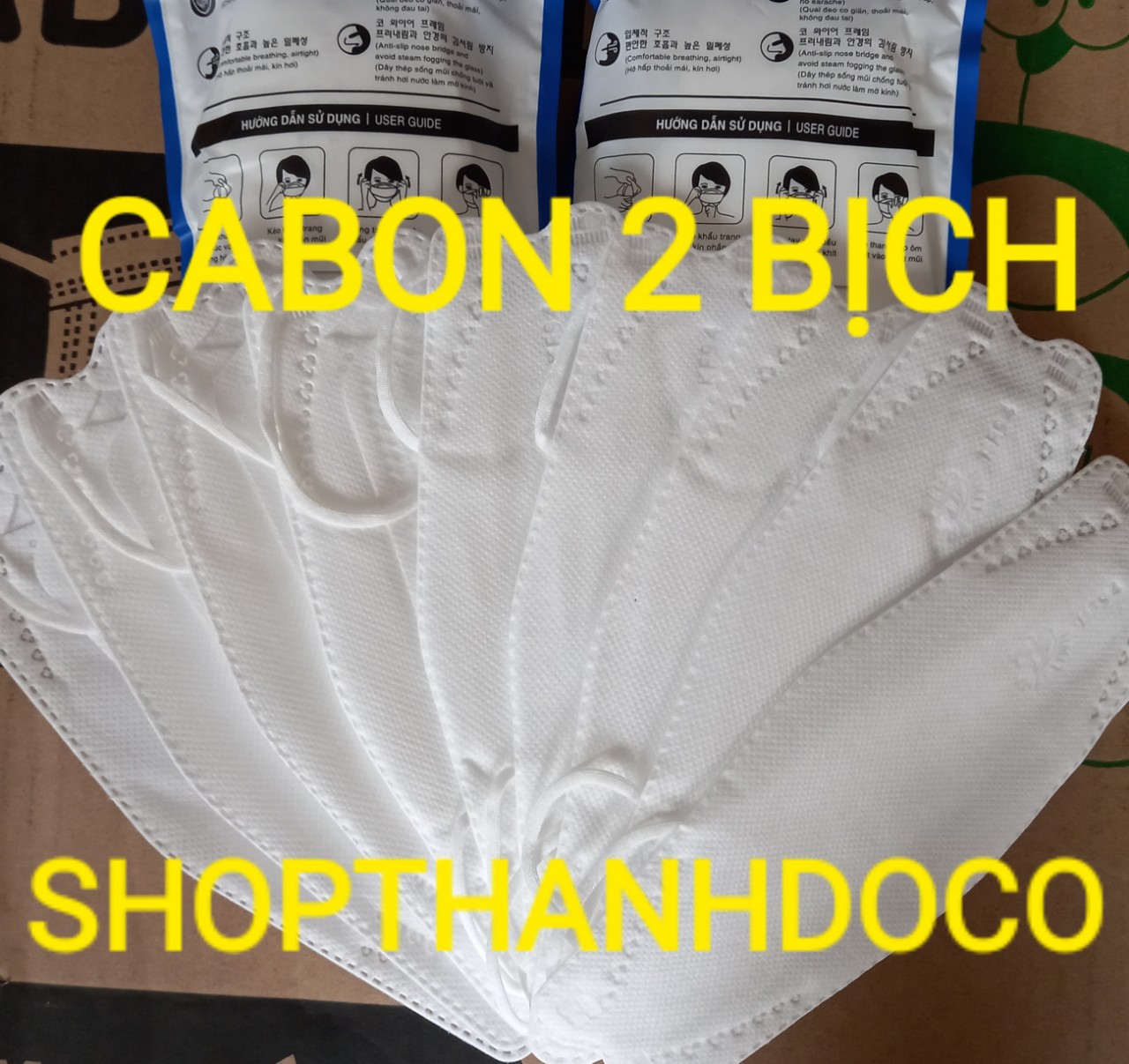 KHẨU TRANG KF94  HÀNG CHẤT LƯỢNG TỐT ( CABON 2 BỊCH  ) TRẮNG
