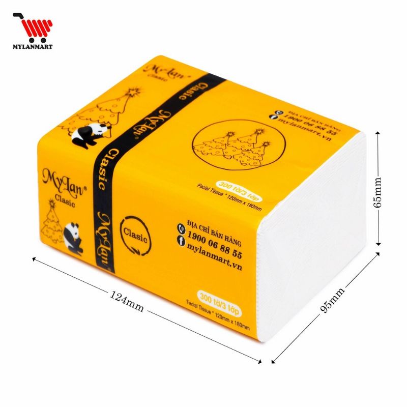 [HCM]Lốc 10 bịch khăn giấy rút Mỹ Lan vàng