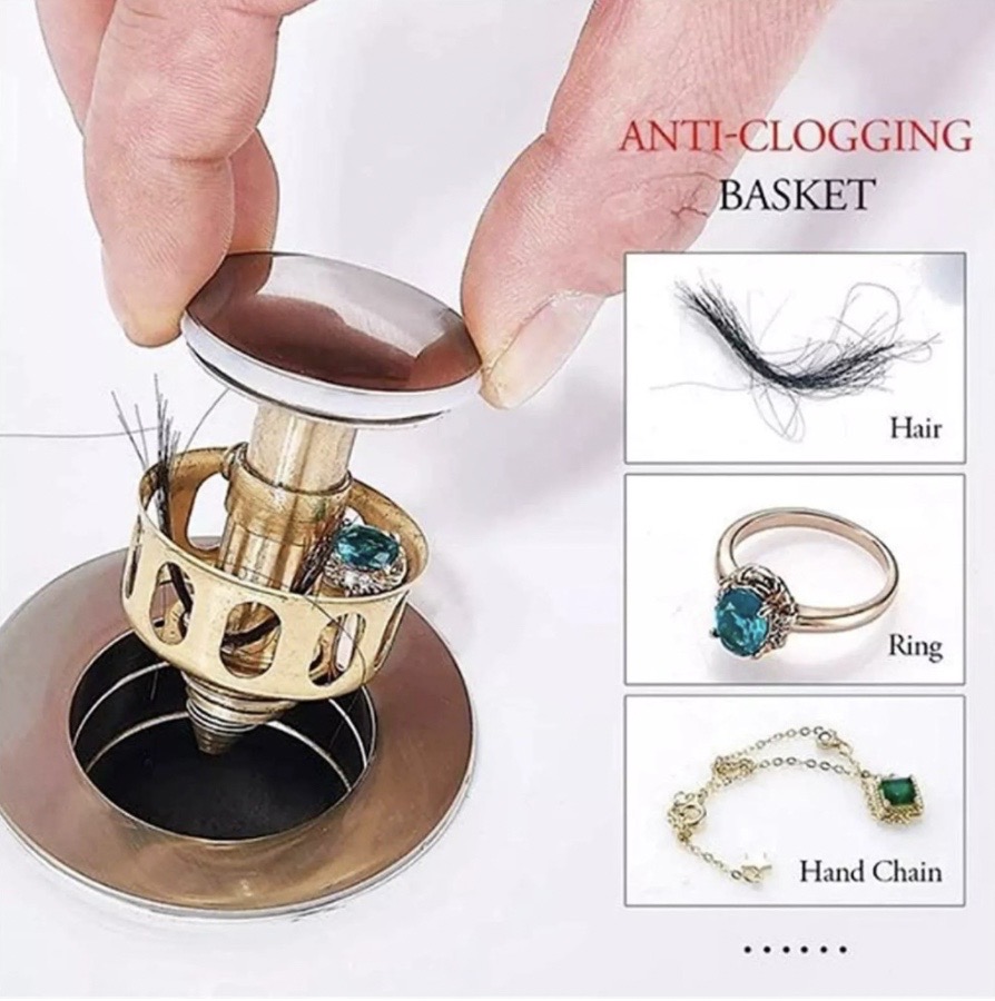 Nút Nhấn Bộ Xả Lavabo - Nút Nhấn Xả Lavabo Ruột Gà