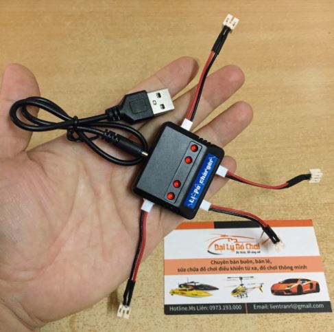 SẠC USB 4 CỔNG JACK P2.54 KÈM 4 DÂY NỐI PH2.0-2P CHO MÁY BAY SYMA X5C X5A H5C JJRC H36 H56