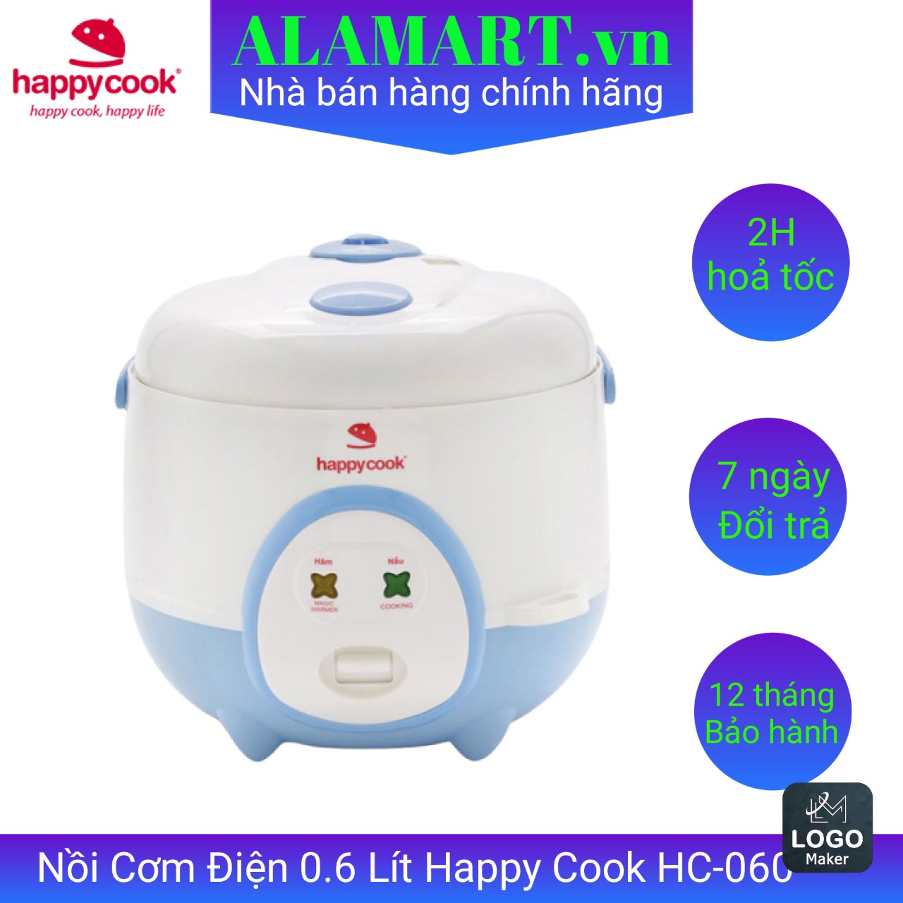 Nồi cơm điện Happy Cook 0.6L HC-060