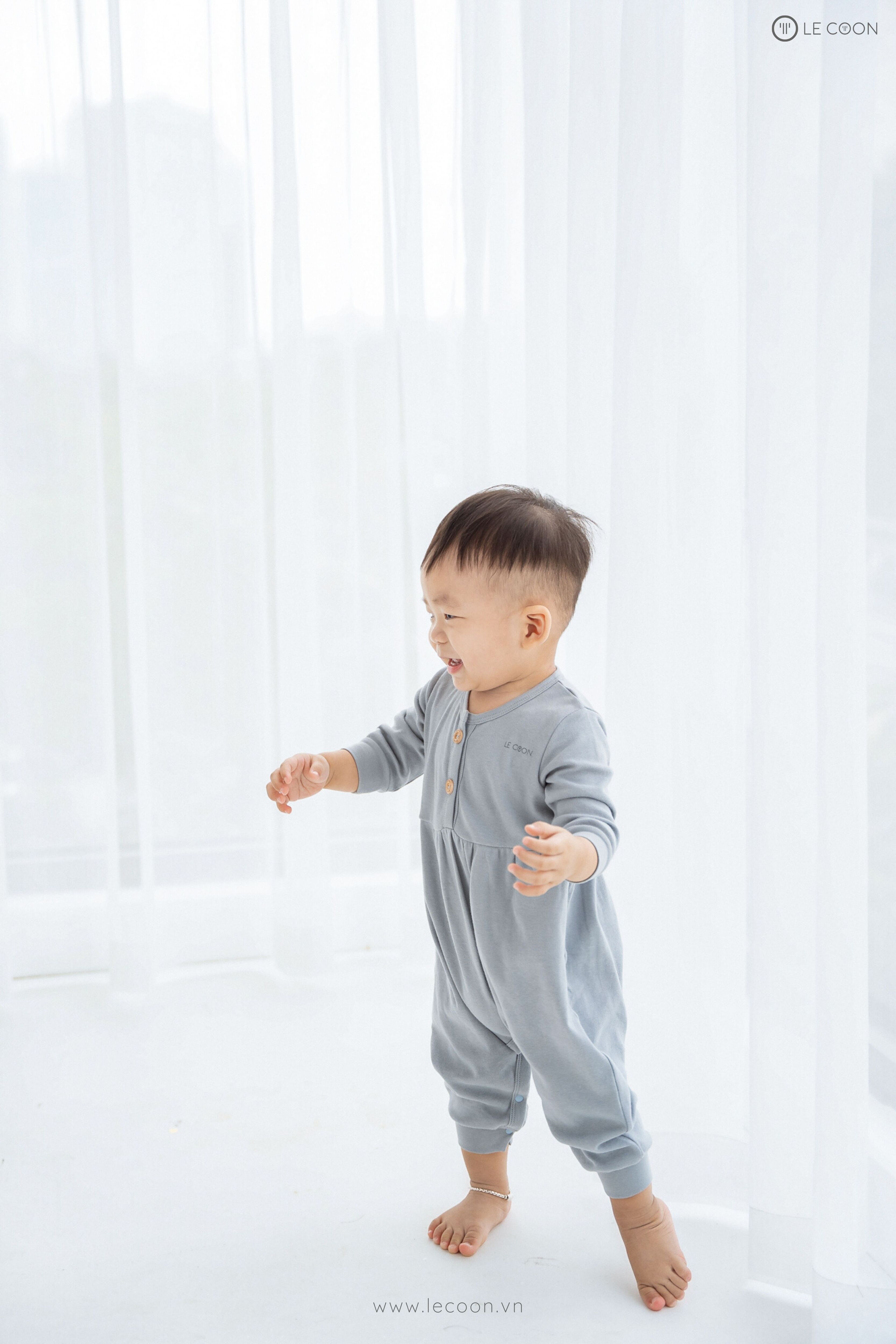 LE COON | Bodysuit Dài Bí Ngô | 3 tháng-2 tuổi