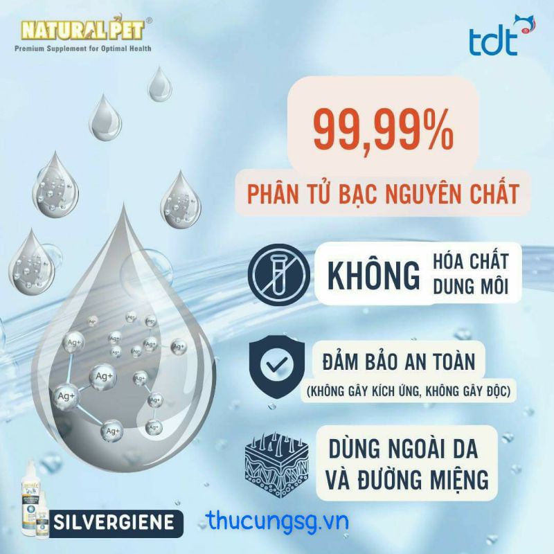 Xịt đa năng sát khuẩn nano bạc silvergiene 60ml(dành cho thú cưng)