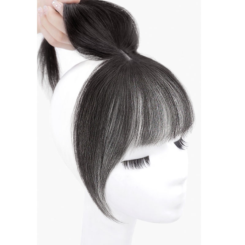 Tóc giả mái hói 3d tóc thật 100% có rãnh da đầu 25cm TG211