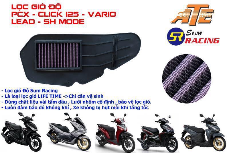 [NOTE] Lọc gió độ cho xe tay ga độ như CLICK 125CC,LEAD,PCX.--->.TĂNG NỘI LỰC XE MẠNH NHƯ SIÊU ANH HÙNG (SUM RACING).
