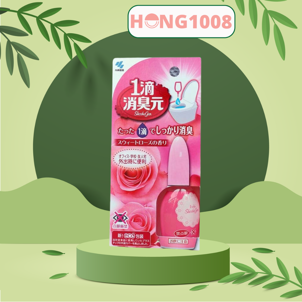 Nước nhỏ thơm bồn cầu Iteki Shoshugen Kobayashi 20ml của Nhật Bản - Hương hoa hồng - Shop Hong1008