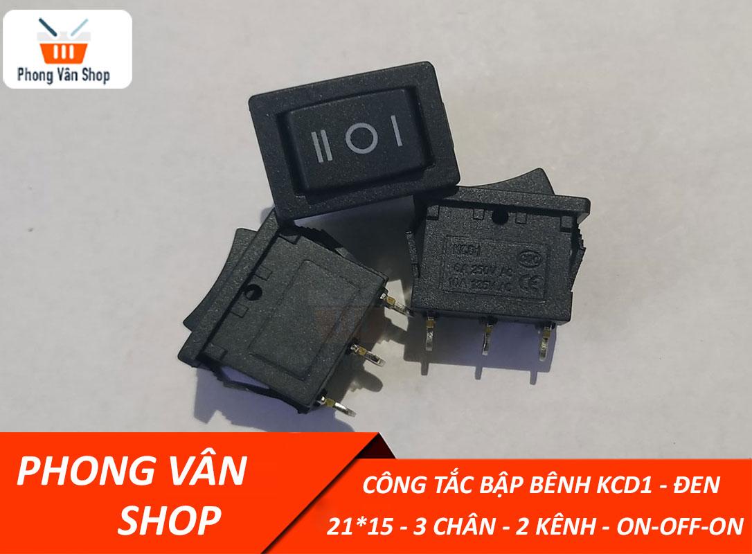 10 Công tắc bập bênh KCD1 - 21x15mm-2 kênh-3 chân-ON-OFF-ON