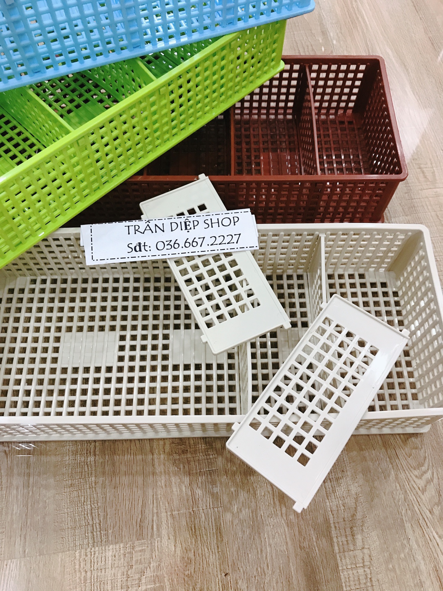Combo 2 rổ chia ngăn linh động
