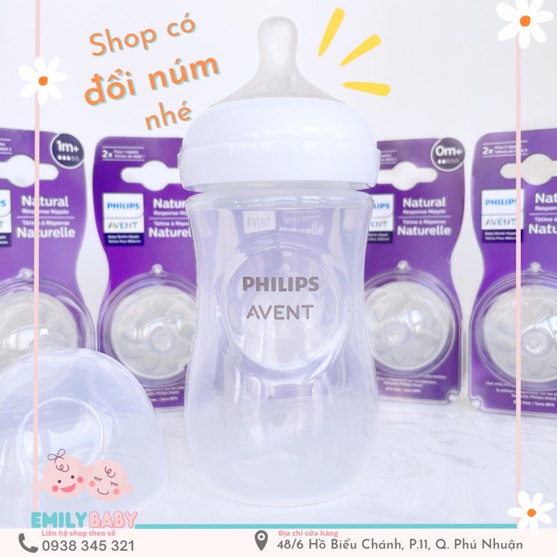 Bình sữa Avent Natural 125/260/330ml núm tùy chọn