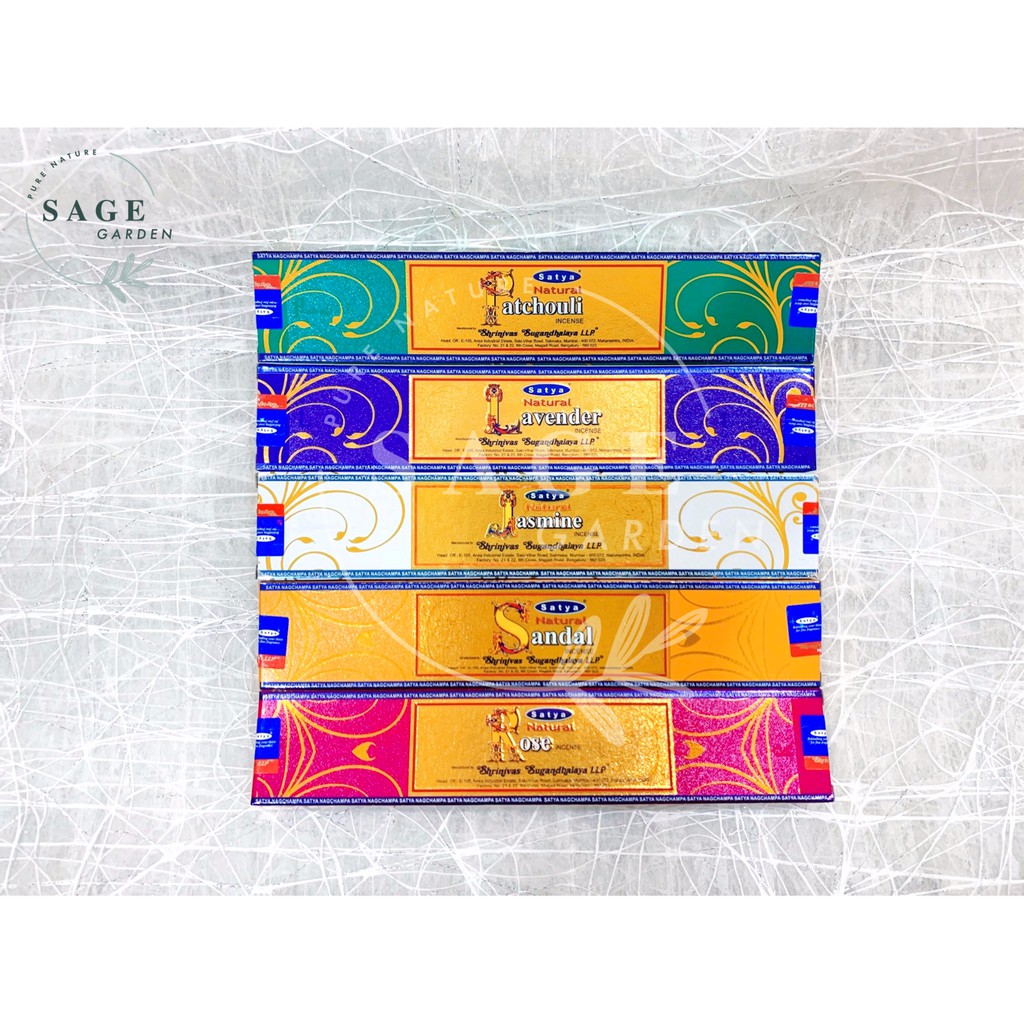 NATURAL SATYA Incense_Golden label_SAGE GARDEN