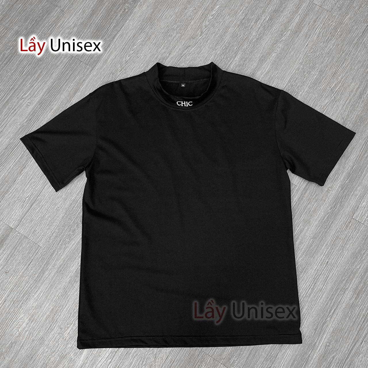 [HCM]Áo thun cổ cao nam CHIC-Đen - Lay Unisex