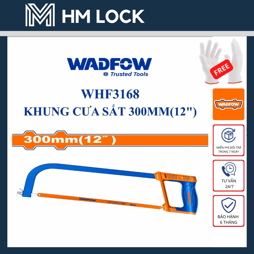 Khung cưa sắt 12 inch wadfow - hàng chính hãng - whf3168 - hm lock