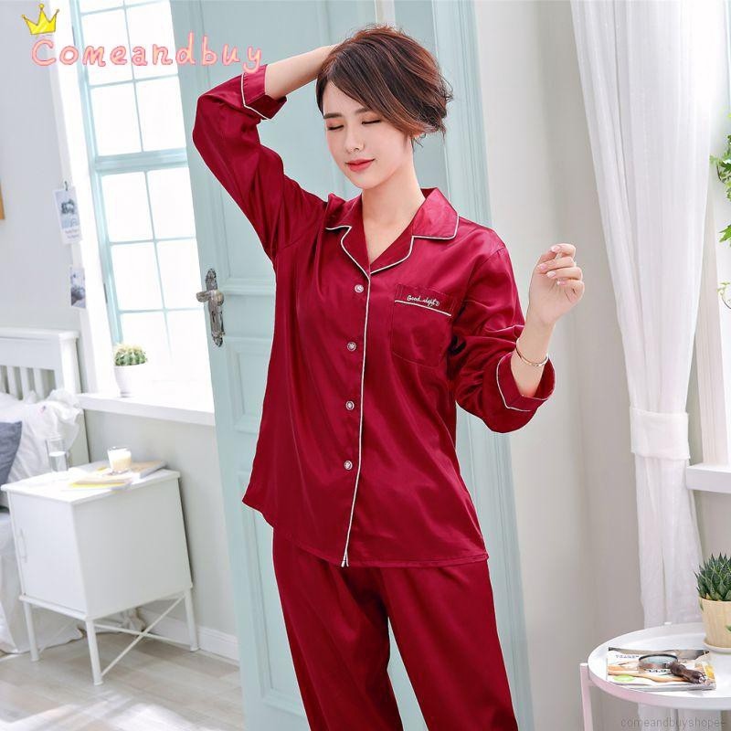 Đồ ngủ lụa mỏng tay dài cho cặp đôi HOT ●9/16✌