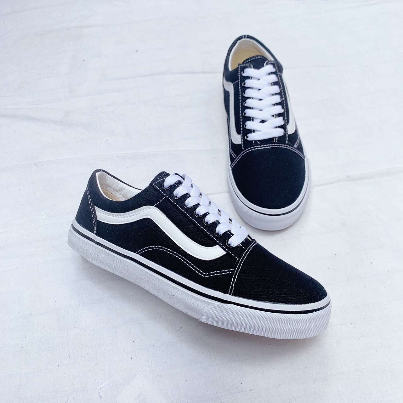 [Hoàn Tiền 15%]giày  old skool đen.Tặng tất,hộp,dây
