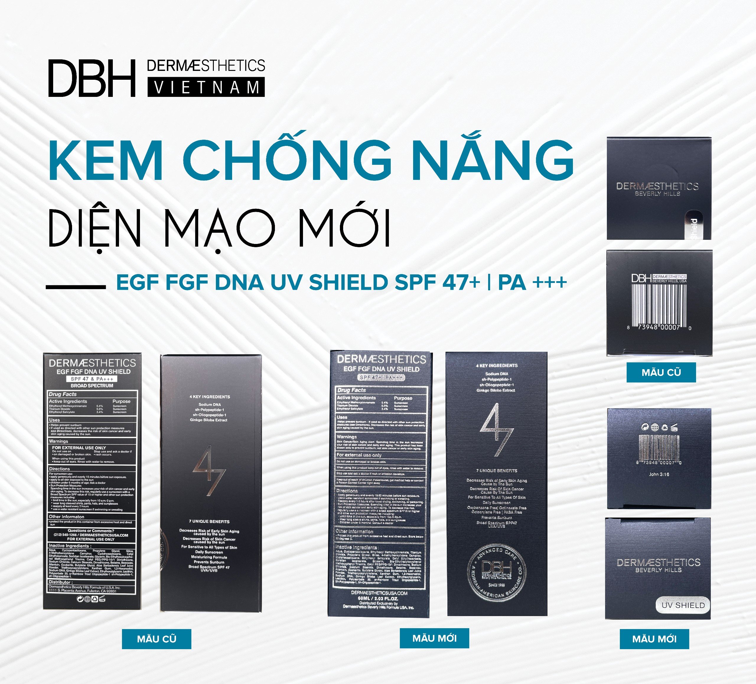 KEM CHỐNG NẮNG DBH- EGF/EGF/DNA UV SHIELD SPF47 PA+++