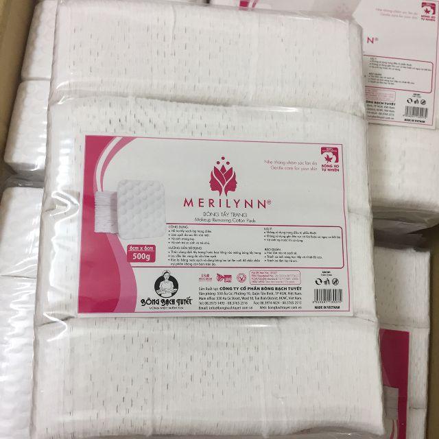 Bông Tẩy Trang Bạch Tuyết Hạt Massage Merilynn - Gói 500gr