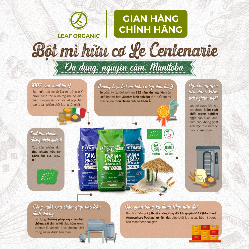 BỘT MÌ HỮU CƠ SimaBio 1kg