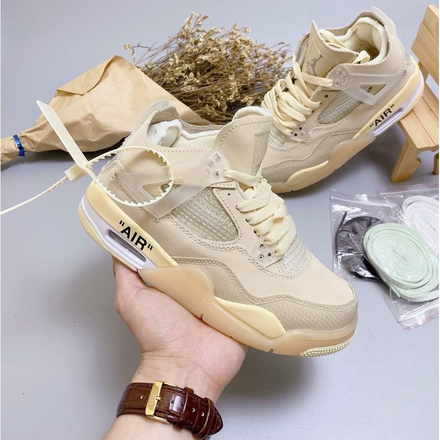 Giày air jordan 4 retro off white sail 