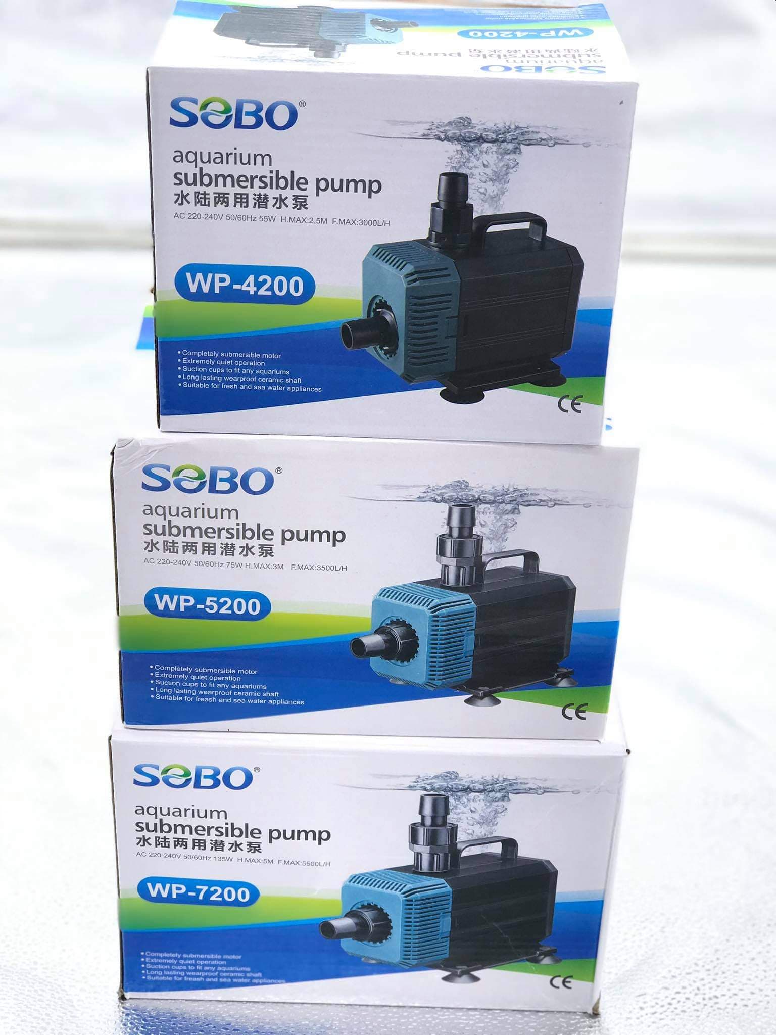 Máy Bơm Nước Sobo WP5200 (75W - 3500L/H - 3M) - Máy Bơm Nước Hút Cặn Cho Hồ Cá