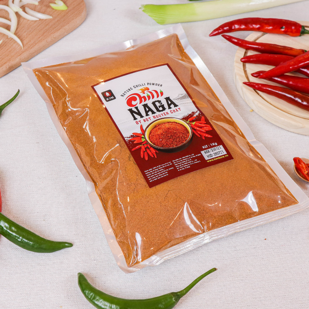 Ớt Bột Naga Tạo Cấp Độ Cho Mì Cay (Gói 1Kg)