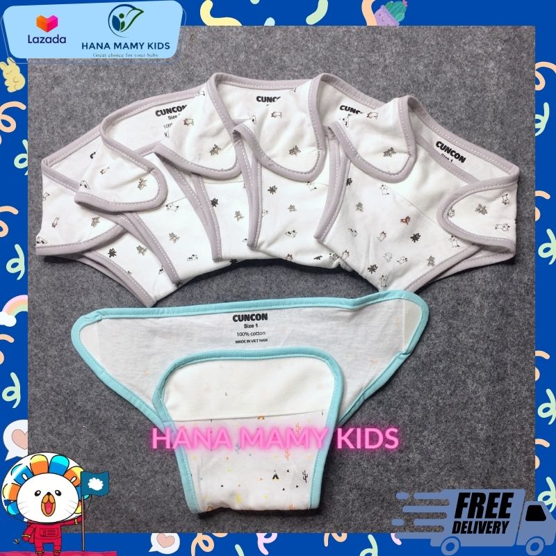 SET 10 TẢ VẢI CÚN CON - QUẦN DÁN BỈM chất cotton an toàn cho bé mẫu có 3 size cho bé 3kg-8kg