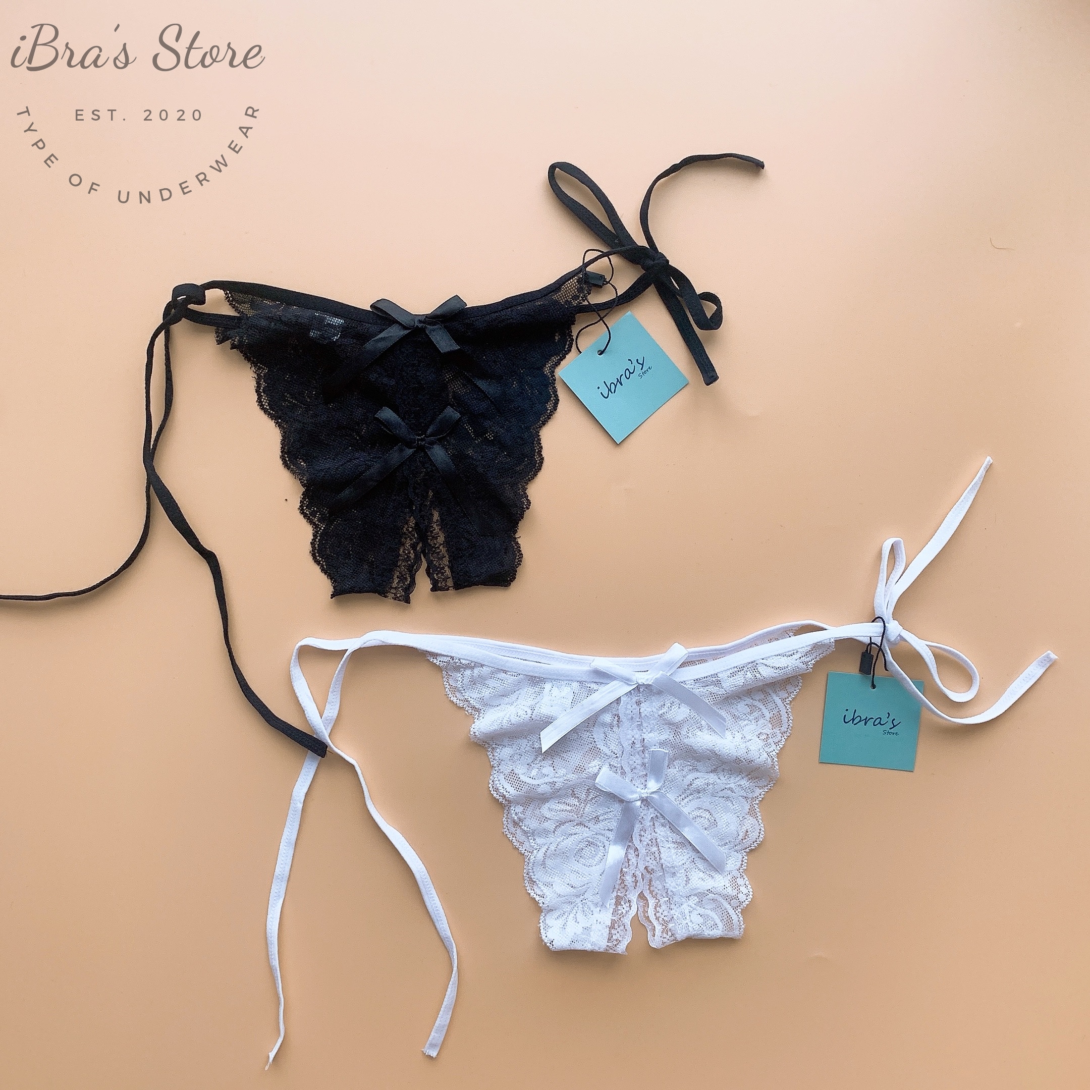 Quần lót ren xẻ đáy cột dây sexy
