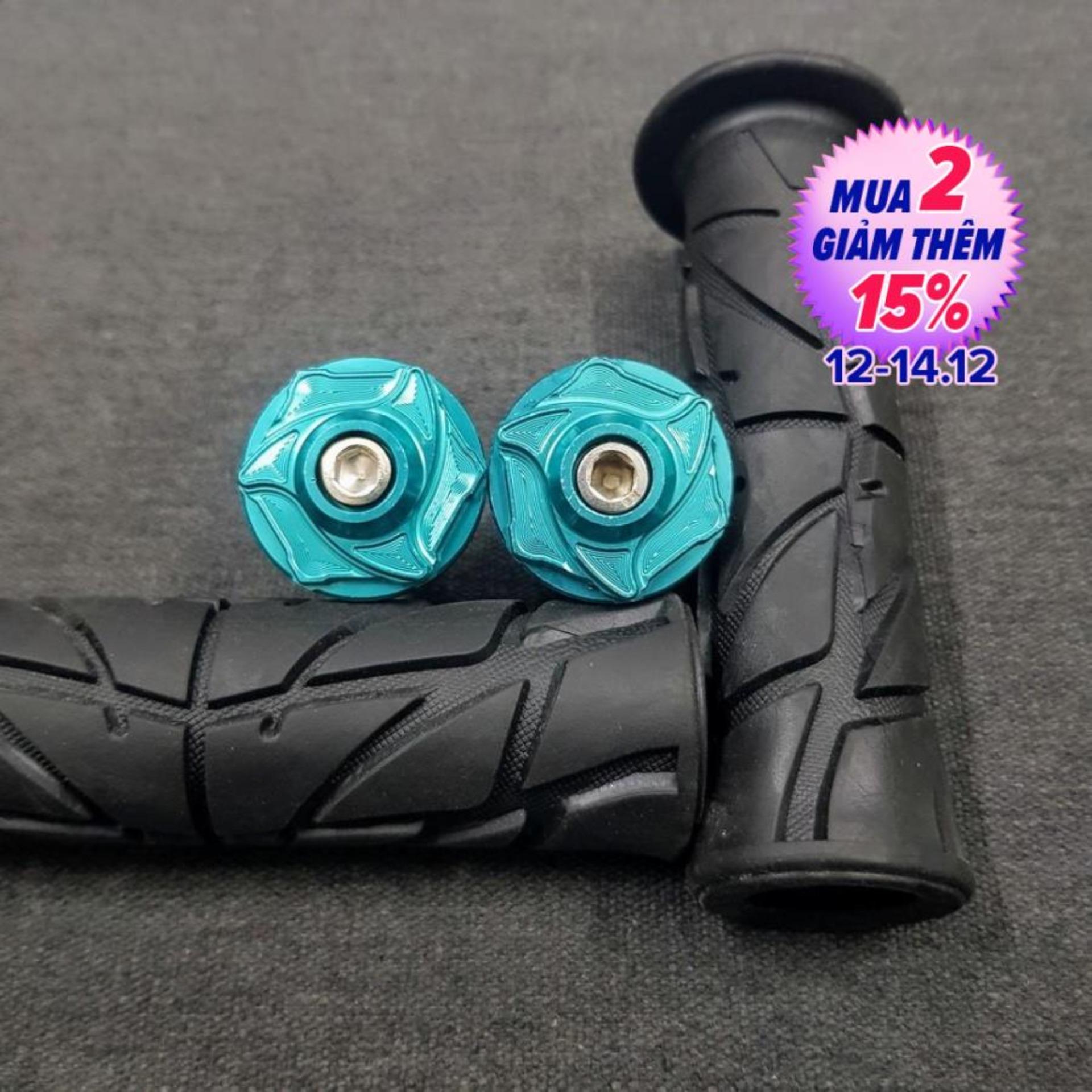 [HCM][KHÔNG ĐỤNG HÀNG] COMBO GÙ NHÔM TAY LÁI MẪU SAO XOÁY MÀU XANH NGỌC VÀ BAO TAY SPIDER ĐEN