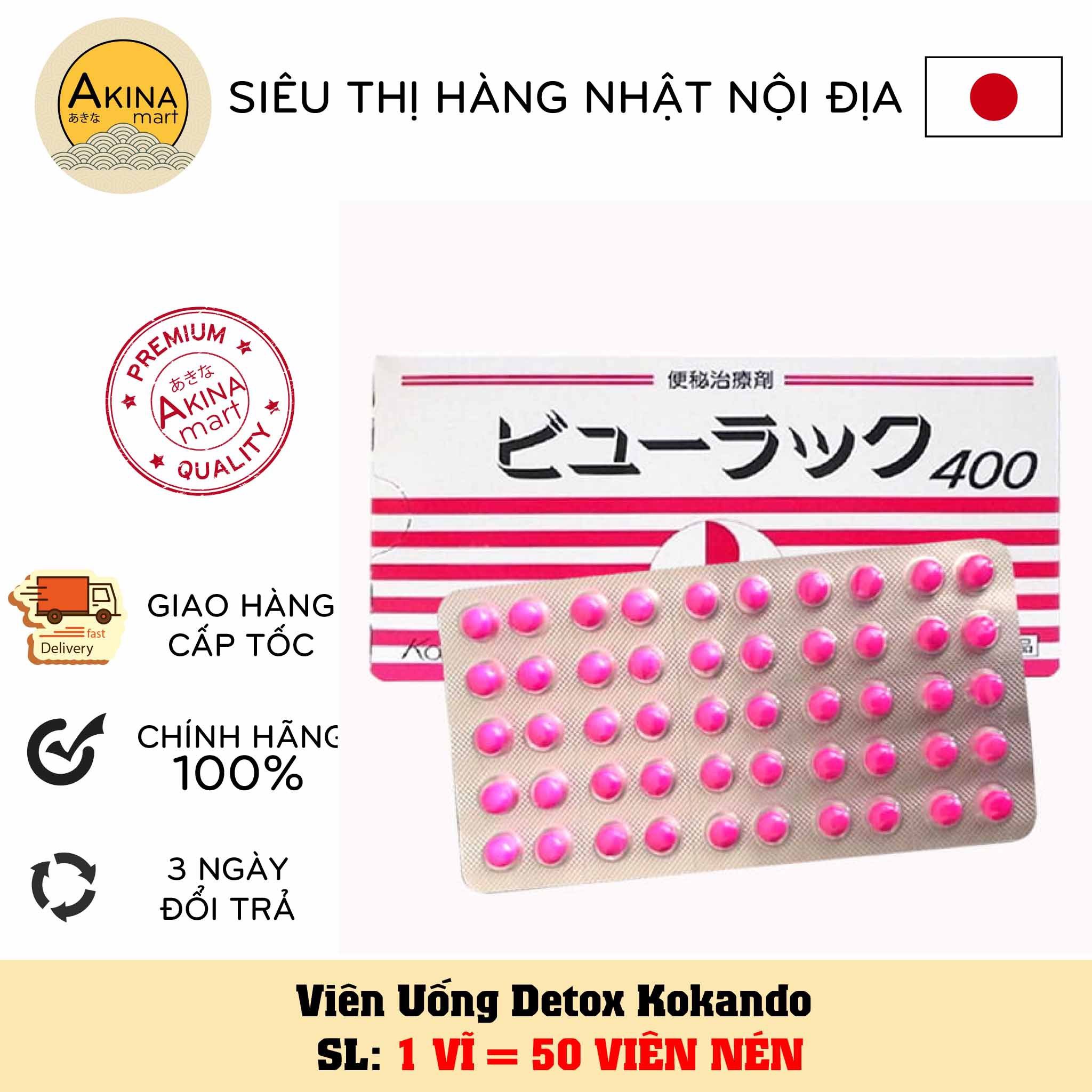 TỔNG KHO - HCM DATE 2025 - VỈ 50 viên / Viên Uống Detox, Nhuận Tràng, Thanh Lọc Cơ Thể, Giảm Táo Bón Kokando Nhật Bản - Hộp 400 viên