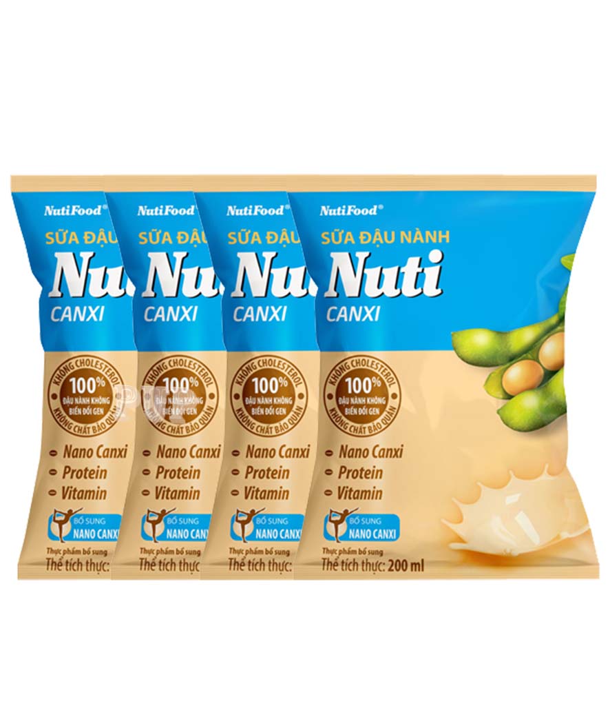2 Bịch Sữa Đậu Nành Nuti Canxi Bịch 200ml-PUP Store